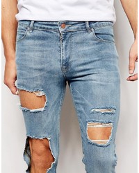 hellblaue enge Jeans von Asos