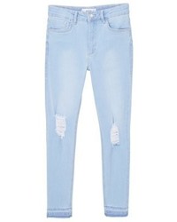 hellblaue enge Jeans von Mango