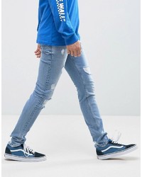 hellblaue enge Jeans von Asos