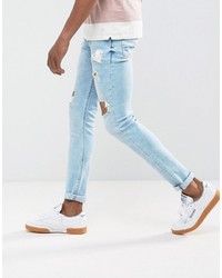 hellblaue enge Jeans von Asos