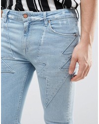 hellblaue enge Jeans von Asos