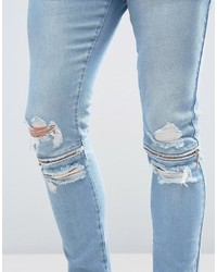 hellblaue enge Jeans von Asos