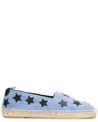 hellblaue Espadrilles mit Sternenmuster von Saint Laurent