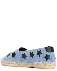 hellblaue Espadrilles mit Sternenmuster von Saint Laurent