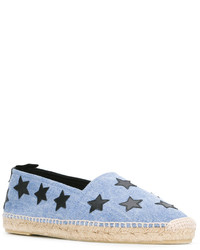 hellblaue Espadrilles mit Sternenmuster von Saint Laurent