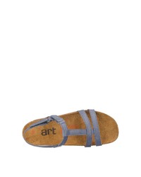 hellblaue flache Sandalen aus Leder von Art