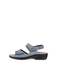 hellblaue flache Sandalen aus Leder von Fly Flot