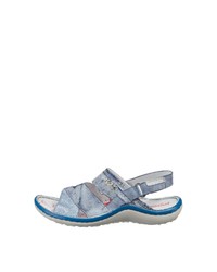 hellblaue flache Sandalen aus Leder von KRISBUT