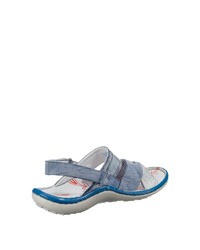 hellblaue flache Sandalen aus Leder von KRISBUT