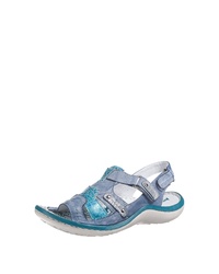 hellblaue flache Sandalen aus Leder von KRISBUT