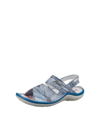 hellblaue flache Sandalen aus Leder von KRISBUT