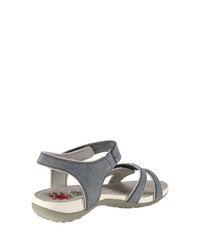 hellblaue flache Sandalen aus Leder von Relife