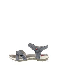 hellblaue flache Sandalen aus Leder von Relife