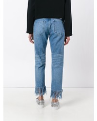 hellblaue Jeans mit Fransen von 3x1
