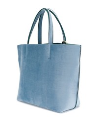 hellblaue Shopper Tasche aus Samt mit Fransen von Alila