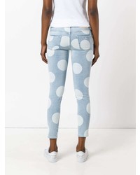 hellblaue gepunktete enge Jeans von Stella McCartney