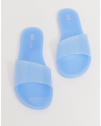 hellblaue Gummi flache Sandalen von ASOS DESIGN