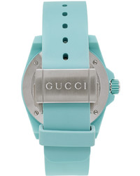 hellblaue Gummi Uhr von Gucci