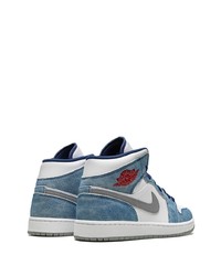 hellblaue hohe Sneakers aus Leder von Jordan