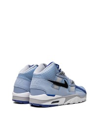 hellblaue hohe Sneakers aus Leder von Nike