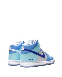 hellblaue hohe Sneakers aus Leder von Nike