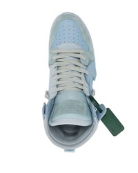 hellblaue hohe Sneakers aus Leder von Off-White