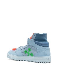 hellblaue hohe Sneakers aus Leder von Off-White