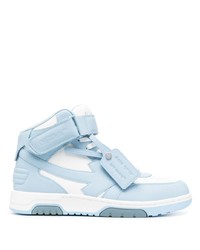 hellblaue hohe Sneakers aus Leder von Off-White
