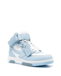hellblaue hohe Sneakers aus Leder von Off-White