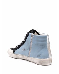 hellblaue hohe Sneakers aus Leder von Golden Goose