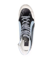 hellblaue hohe Sneakers aus Leder von Golden Goose