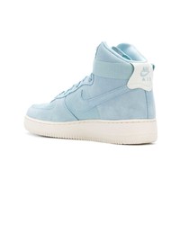 hellblaue hohe Sneakers aus Leder von Nike