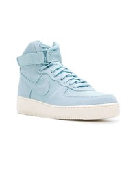 hellblaue hohe Sneakers aus Leder von Nike