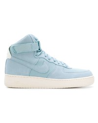 hellblaue hohe Sneakers aus Leder von Nike