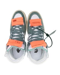 hellblaue hohe Sneakers aus Segeltuch von Off-White