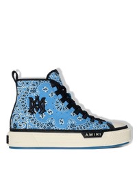 hellblaue hohe Sneakers aus Segeltuch von Amiri