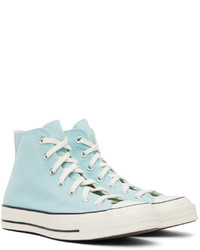 hellblaue hohe Sneakers aus Segeltuch von Converse