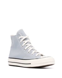 hellblaue hohe Sneakers aus Segeltuch von Converse