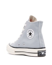 hellblaue hohe Sneakers aus Segeltuch von Converse