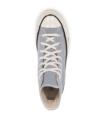 hellblaue hohe Sneakers aus Segeltuch von Converse