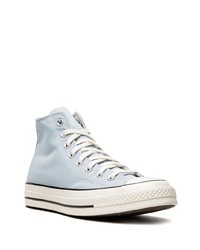 hellblaue hohe Sneakers aus Segeltuch von Converse