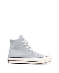 hellblaue hohe Sneakers aus Segeltuch von Converse