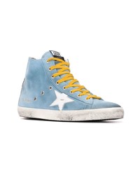 hellblaue hohe Sneakers aus Segeltuch von Golden Goose Deluxe Brand