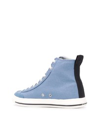 hellblaue hohe Sneakers aus Segeltuch von Diesel