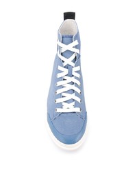 hellblaue hohe Sneakers aus Segeltuch von Diesel