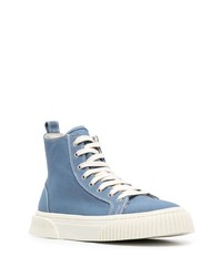 hellblaue hohe Sneakers aus Segeltuch von Ami Paris