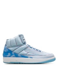 hellblaue hohe Sneakers aus Segeltuch von Jordan
