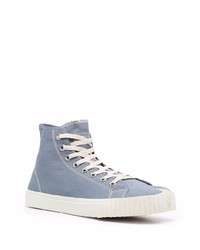 hellblaue hohe Sneakers aus Segeltuch von Maison Margiela