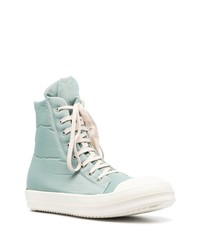 hellblaue hohe Sneakers aus Segeltuch von Rick Owens DRKSHDW