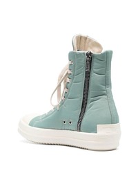 hellblaue hohe Sneakers aus Segeltuch von Rick Owens DRKSHDW